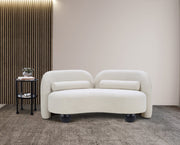 Daphne 64" Boucle Fabric Upholstered Loveseat in Cream - 44003Cream-L