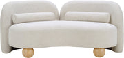 Daphne 64" Boucle Fabric Upholstered Loveseat in Cream - 44003Cream-L