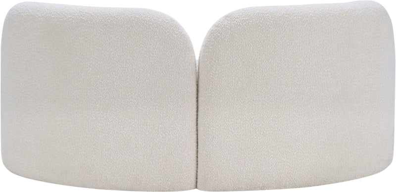 Daphne 64" Boucle Fabric Upholstered Loveseat in Cream - 44003Cream-L