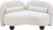 Daphne 64" Boucle Fabric Upholstered Loveseat in Cream - 44003Cream-L