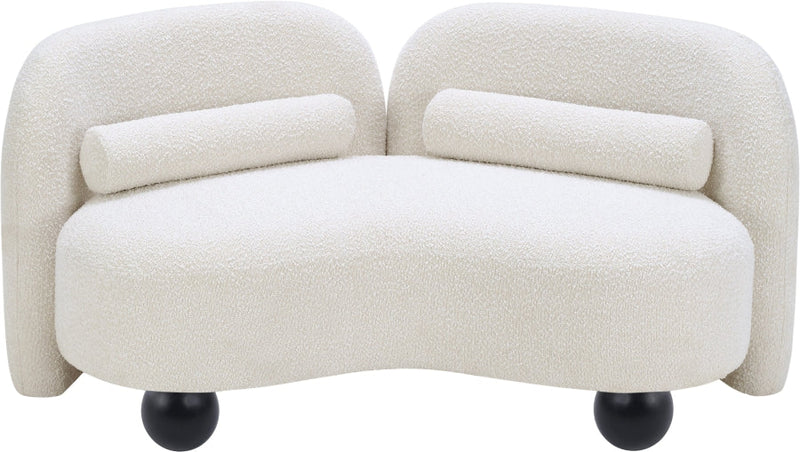 Daphne 64" Boucle Fabric Upholstered Loveseat in Cream - 44003Cream-L