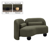 Daphne 64" Boucle Fabric Upholstered Loveseat in Olive - 44003Olive-L