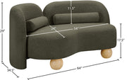 Daphne 64" Boucle Fabric Upholstered Loveseat in Olive - 44003Olive-L