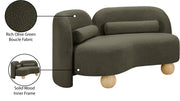 Daphne 64" Boucle Fabric Upholstered Loveseat in Olive - 44003Olive-L