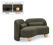 Daphne 64" Boucle Fabric Upholstered Loveseat in Olive - 44003Olive-L