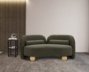 Daphne 64" Boucle Fabric Upholstered Loveseat in Olive - 44003Olive-L