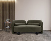 Daphne 64" Boucle Fabric Upholstered Loveseat in Olive - 44003Olive-L