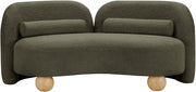 Daphne 64" Boucle Fabric Upholstered Loveseat in Olive - 44003Olive-L