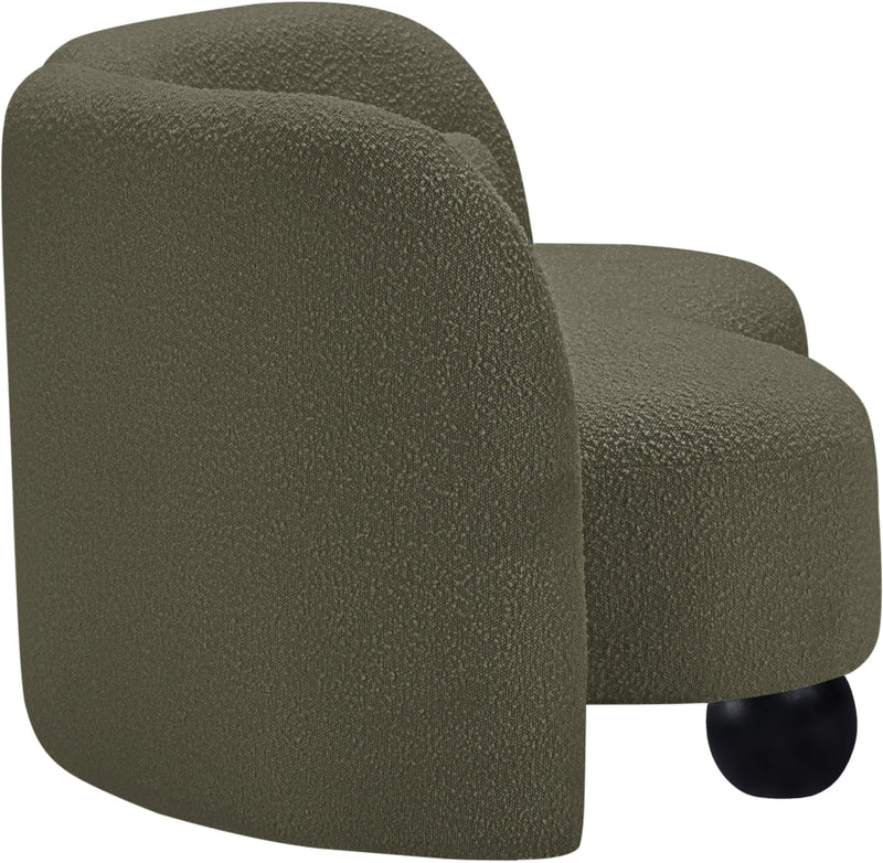 Daphne 64" Boucle Fabric Upholstered Loveseat in Olive - 44003Olive-L