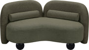 Daphne 64" Boucle Fabric Upholstered Loveseat in Olive - 44003Olive-L