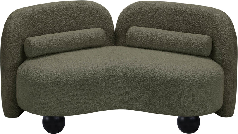 Daphne 64" Boucle Fabric Upholstered Loveseat in Olive - 44003Olive-L