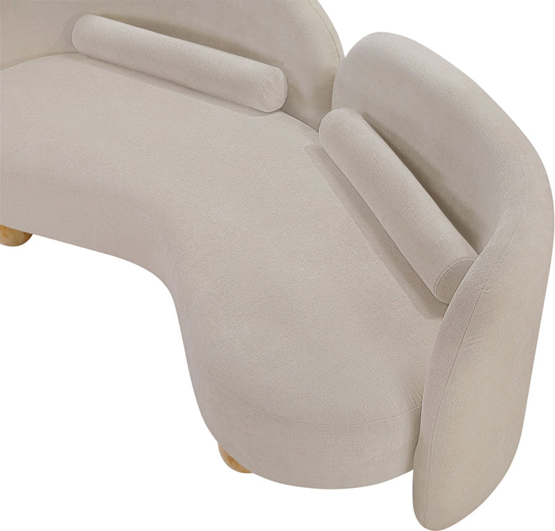 Daphne 64" Chenille Fabric Upholstered Loveseat in Beige - 44001Beige-L