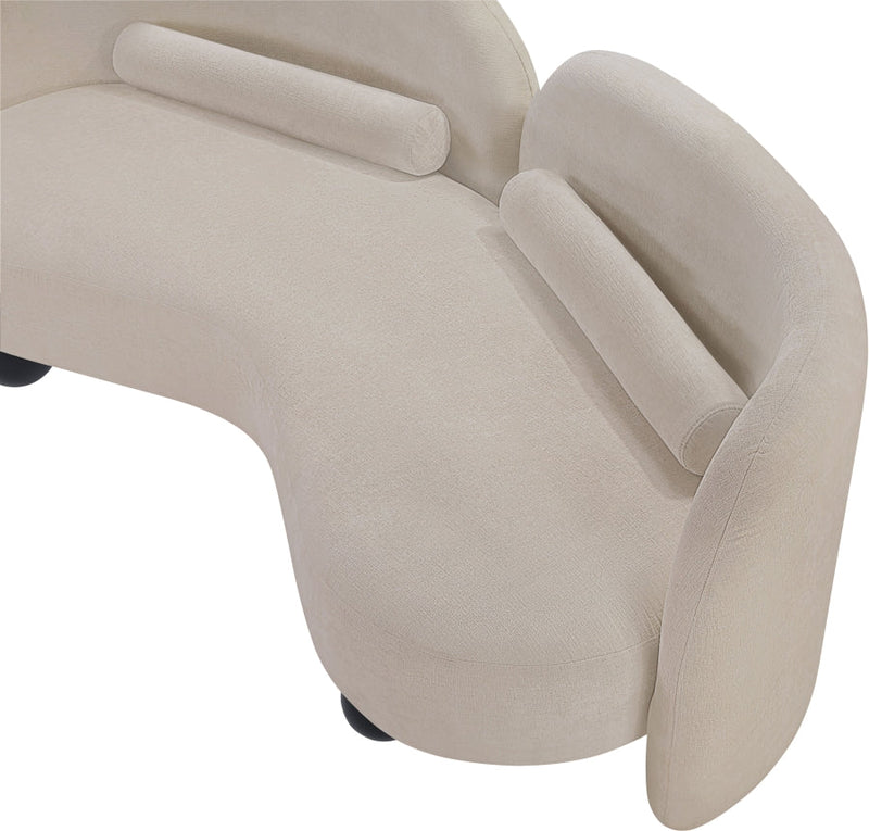 Daphne 64" Chenille Fabric Upholstered Loveseat in Beige - 44001Beige-L