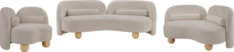 Daphne 64" Chenille Fabric Upholstered Loveseat in Beige - 44001Beige-L