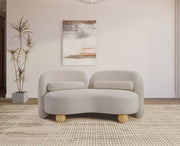 Daphne 64" Chenille Fabric Upholstered Loveseat in Beige - 44001Beige-L