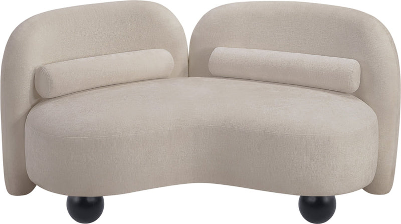 Daphne 64" Chenille Fabric Upholstered Loveseat in Beige - 44001Beige-L