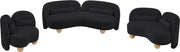 Daphne 64" Chenille Fabric Upholstered Loveseat in Black - 44001Black-L