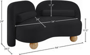 Daphne 64" Chenille Fabric Upholstered Loveseat in Black - 44001Black-L