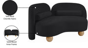 Daphne 64" Chenille Fabric Upholstered Loveseat in Black - 44001Black-L