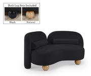Daphne 64" Chenille Fabric Upholstered Loveseat in Black - 44001Black-L