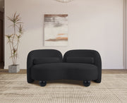 Daphne 64" Chenille Fabric Upholstered Loveseat in Black - 44001Black-L