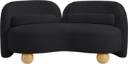 Daphne 64" Chenille Fabric Upholstered Loveseat in Black - 44001Black-L