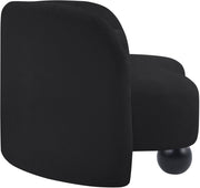 Daphne 64" Chenille Fabric Upholstered Loveseat in Black - 44001Black-L