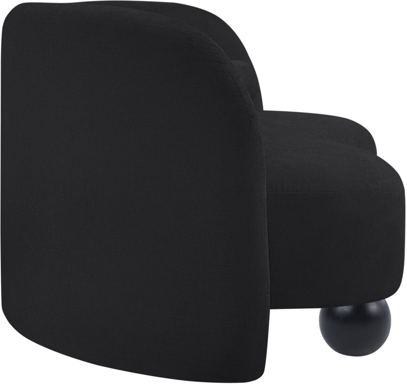 Daphne 64" Chenille Fabric Upholstered Loveseat in Black - 44001Black-L