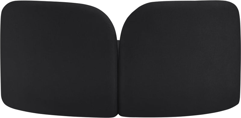 Daphne 64" Chenille Fabric Upholstered Loveseat in Black - 44001Black-L