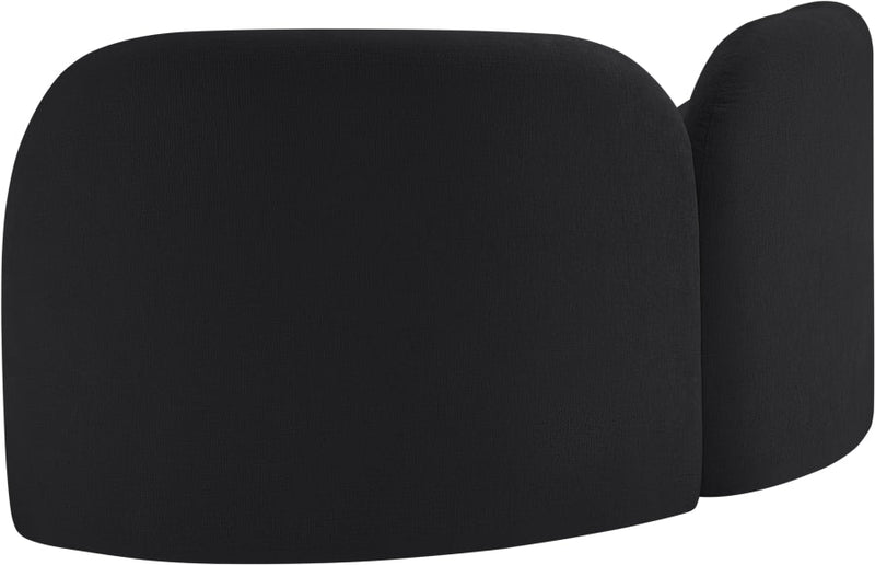Daphne 64" Chenille Fabric Upholstered Loveseat in Black - 44001Black-L