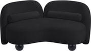 Daphne 64" Chenille Fabric Upholstered Loveseat in Black - 44001Black-L