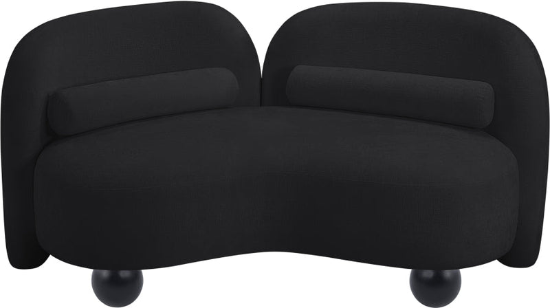 Daphne 64" Chenille Fabric Upholstered Loveseat in Black - 44001Black-L