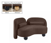 Daphne 64" Chenille Fabric Upholstered Loveseat in Brown - 44001Brown-L