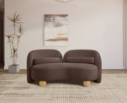 Daphne 64" Chenille Fabric Upholstered Loveseat in Brown - 44001Brown-L