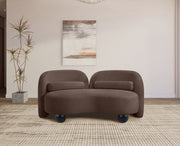 Daphne 64" Chenille Fabric Upholstered Loveseat in Brown - 44001Brown-L