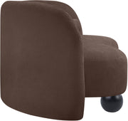Daphne 64" Chenille Fabric Upholstered Loveseat in Brown - 44001Brown-L