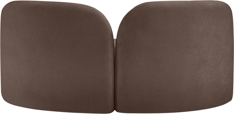 Daphne 64" Chenille Fabric Upholstered Loveseat in Brown - 44001Brown-L