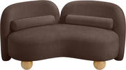 Daphne 64" Chenille Fabric Upholstered Loveseat in Brown - 44001Brown-L