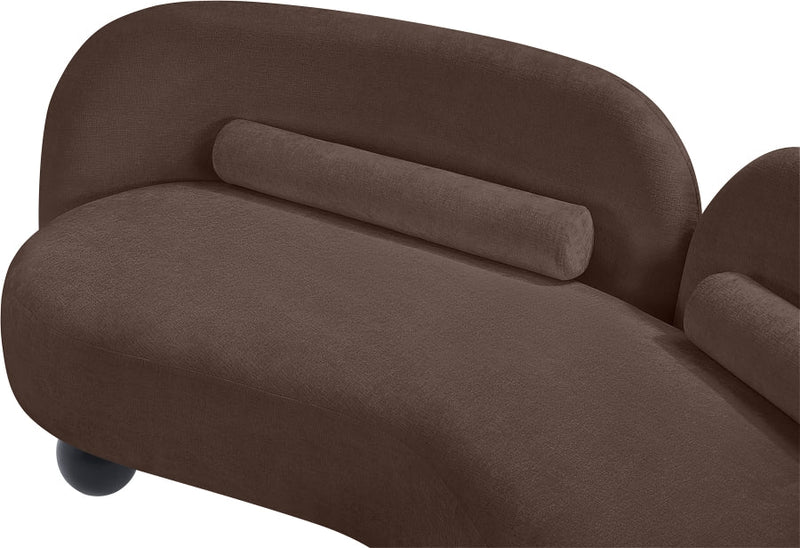 Daphne 64" Chenille Fabric Upholstered Loveseat in Brown - 44001Brown-L