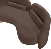 Daphne 64" Chenille Fabric Upholstered Loveseat in Brown - 44001Brown-L