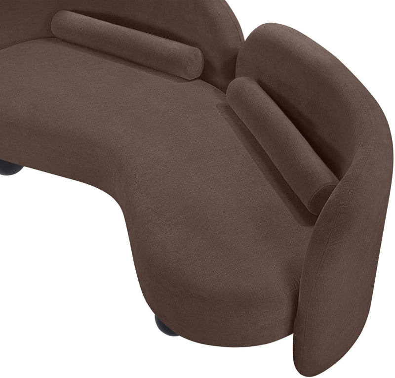 Daphne 64" Chenille Fabric Upholstered Loveseat in Brown - 44001Brown-L