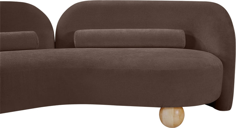Daphne 64" Chenille Fabric Upholstered Loveseat in Brown - 44001Brown-L