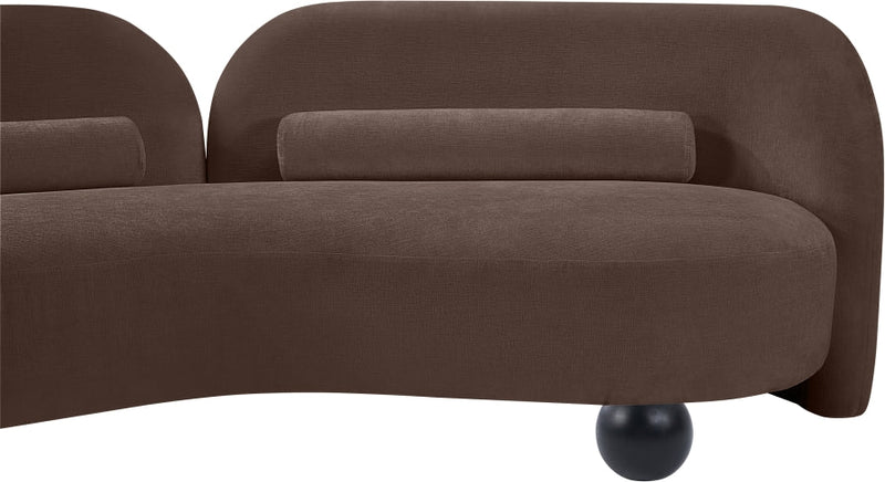 Daphne 64" Chenille Fabric Upholstered Loveseat in Brown - 44001Brown-L