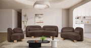 Daphne 64" Chenille Fabric Upholstered Loveseat in Brown - 44001Brown-L