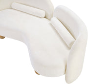 Daphne 64" Chenille Fabric Upholstered Loveseat in Cream - 44001Cream-L
