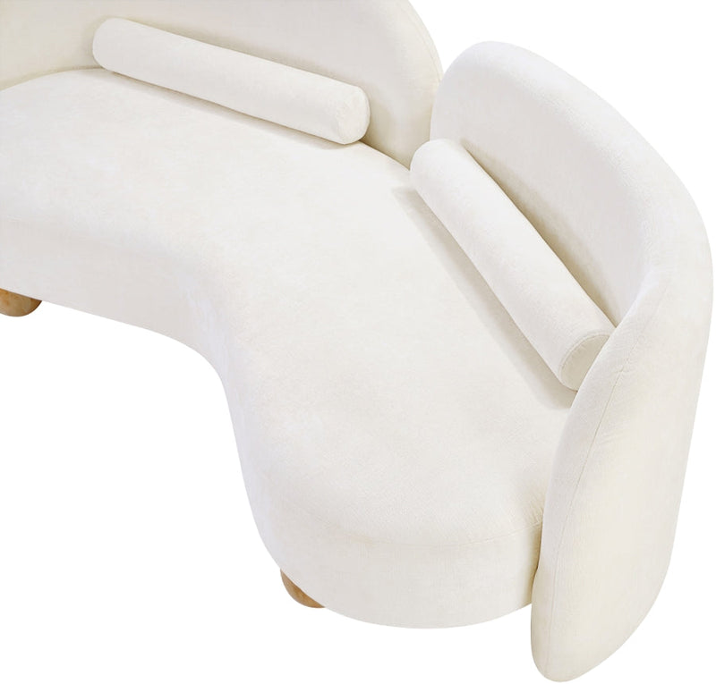 Daphne 64" Chenille Fabric Upholstered Loveseat in Cream - 44001Cream-L