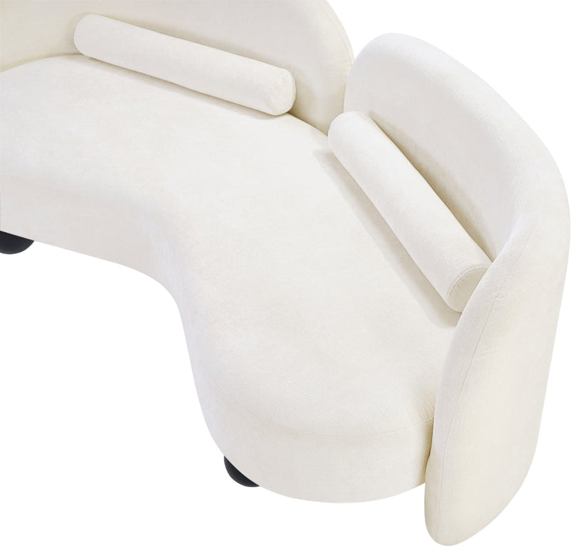Daphne 64" Chenille Fabric Upholstered Loveseat in Cream - 44001Cream-L