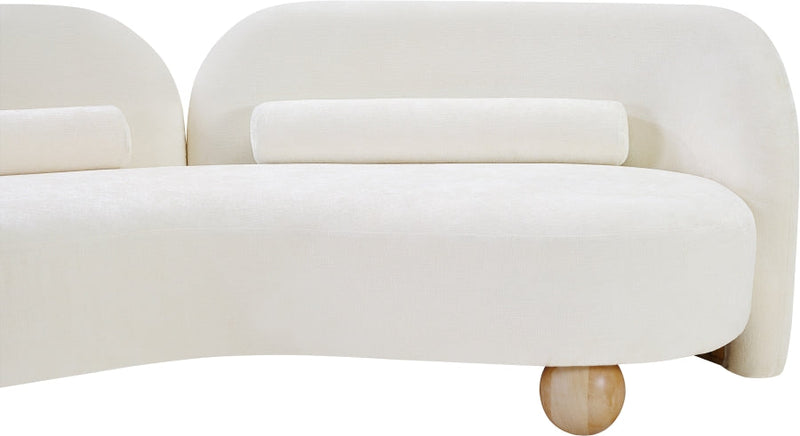 Daphne 64" Chenille Fabric Upholstered Loveseat in Cream - 44001Cream-L