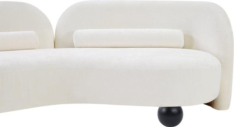 Daphne 64" Chenille Fabric Upholstered Loveseat in Cream - 44001Cream-L