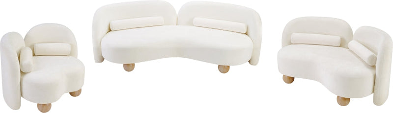 Daphne 64" Chenille Fabric Upholstered Loveseat in Cream - 44001Cream-L